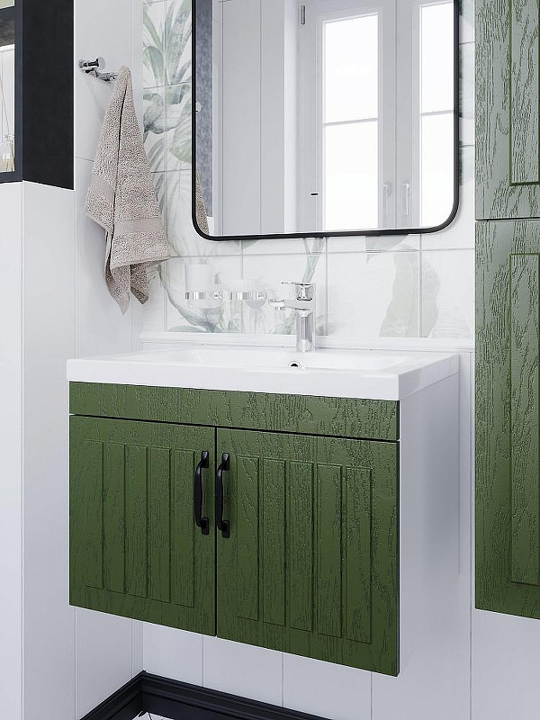 Тумба с раковиной DIWO Сочи 60 подвесная цвет Зеленый