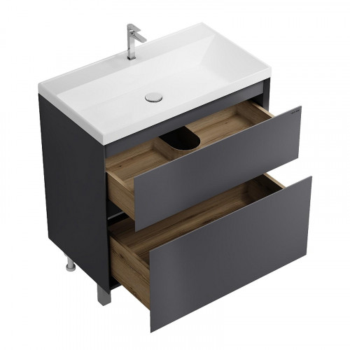 Тумба под раковину Grossman Меркадо 80 108075 цвет Графит матовый