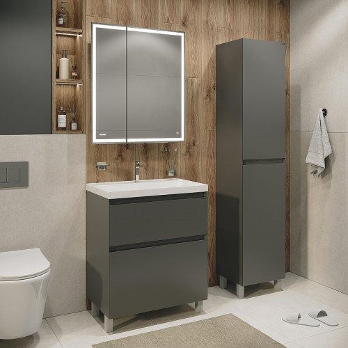 Тумба под раковину Grossman Меркадо 80 108075 цвет Графит матовый