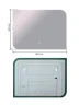 Зеркало Дабл-Ю Лиссабон 80х60 LSB80X60 с подсветкой прямоугольное, c сенсорным выключателем, диммером, антизапотеванием