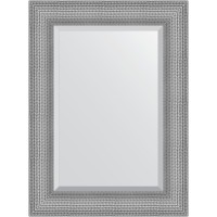 Зеркало Evoform Exclusive 77х57 BY 3934 с фацетом в багетной раме - Серебряная кольчуга 88 мм стекло