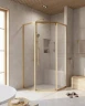 Душевой уголок Cezares Relax-304 100x100 RELAX-304-P-1-100-C-BORO профиль Брашированное золото стекло прозрачное