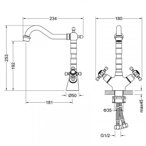 Смеситель для раковины Timo Nelson 0143/03F Черный