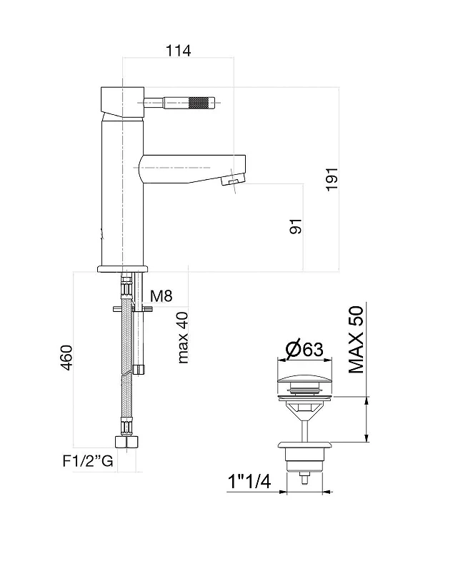 Смеситель для раковины Fiore Xenon 44NN5271 цвет Черный матовый