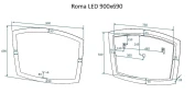 Зеркало Art&Max Roma 90 AM-Rom-900-700-DS-F с подсветкой с сенсорным выключателем