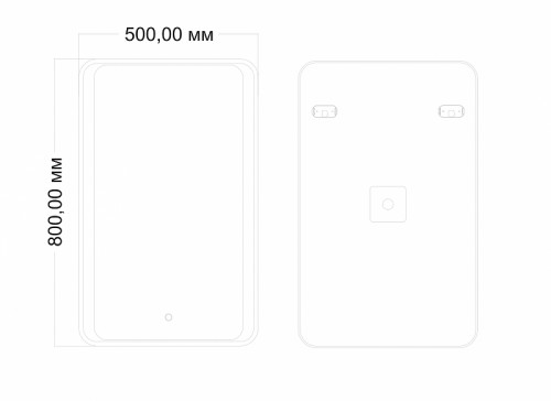 Зеркало Art&amp;Max Elegant AM-Ele-500-800-DS-F с подсветкой с сенсорным выключателем стекло