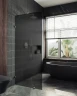 Душевая перегородка Maybah Glass MGD-273-4 990x1950 коннектор стена-стекло Хром глянцевый стекло графитовое матовое