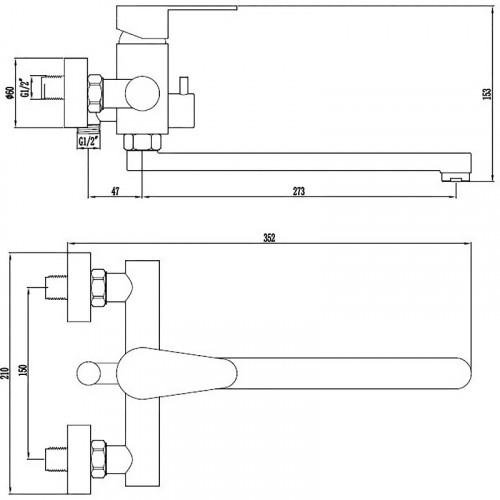 Смеситель для ванны ESKO Orlando OL 31 универсальный Никель