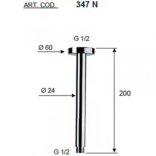 Кронштейн для верхнего душа Remer Minimal 347N20 Хром латунь на потолок