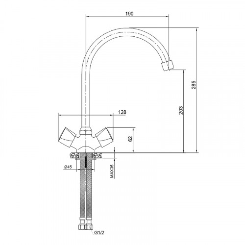 Смеситель для кухни WesnaArt Teplo TEP04-110 Хром