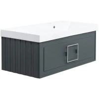 Тумба под раковину La Fenice Cubo 90 FNC-01-CUB-G-90 подвесная Серая матовая МДФ / ЛДСП