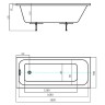 Акриловая ванна Aquatek Eco-friendly Мия 180x70 MIY180-0000007 без панелей, каркаса и слив-перелива