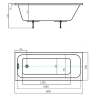 Акриловая ванна Aquatek Eco-friendly Мия 180x70 MIY180-0000007 без панелей, каркаса и слив-перелива