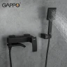 Смеситель для ванны Gappo G07-6 G3207-6 Черный матовый латунь на стену