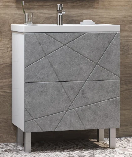 Тумба с раковиной Vigo Geometry 70 tn.GEO.FOS.70.2Y бетон-com цвет Бетон Белый