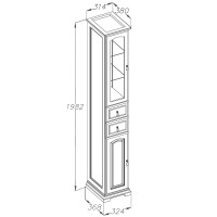Шкаф пенал Opadiris Риспекто 30 L 00-00005829 Слоновая кость МДФ / ЛДСП, массив дерева, стекло