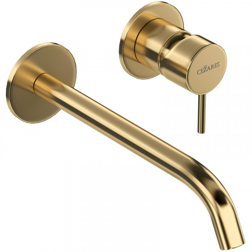 Смеситель для раковины Cezares Leaf LEAF-BLI2-L-SR Sunrise латунь встраиваемый