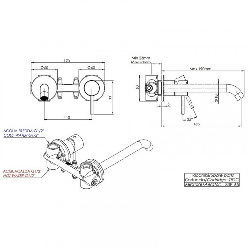 Смеситель для раковины Remer X-Style X15PLBG Золото брашированное