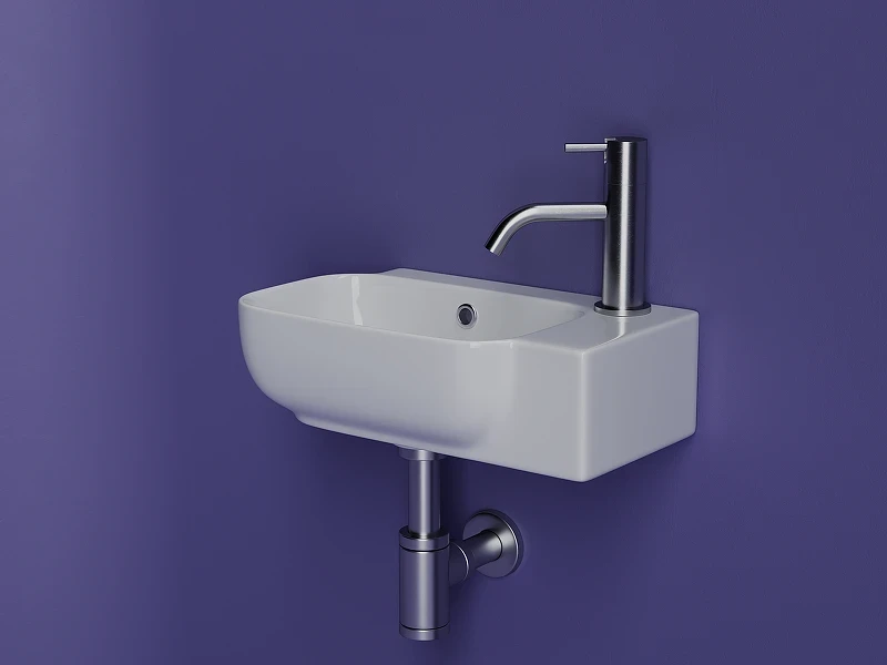 Раковина Ceramicanova Element 40 L CN6074L Белая фарфор подвесная
