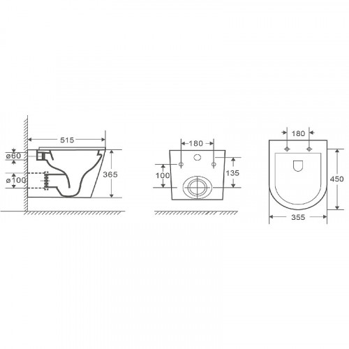 Унитаз WeltWasser Salzbach 043 GL-BL 10000011696 подвесной Черный глянцевый с сиденьем Микролифт фаянс подвесной