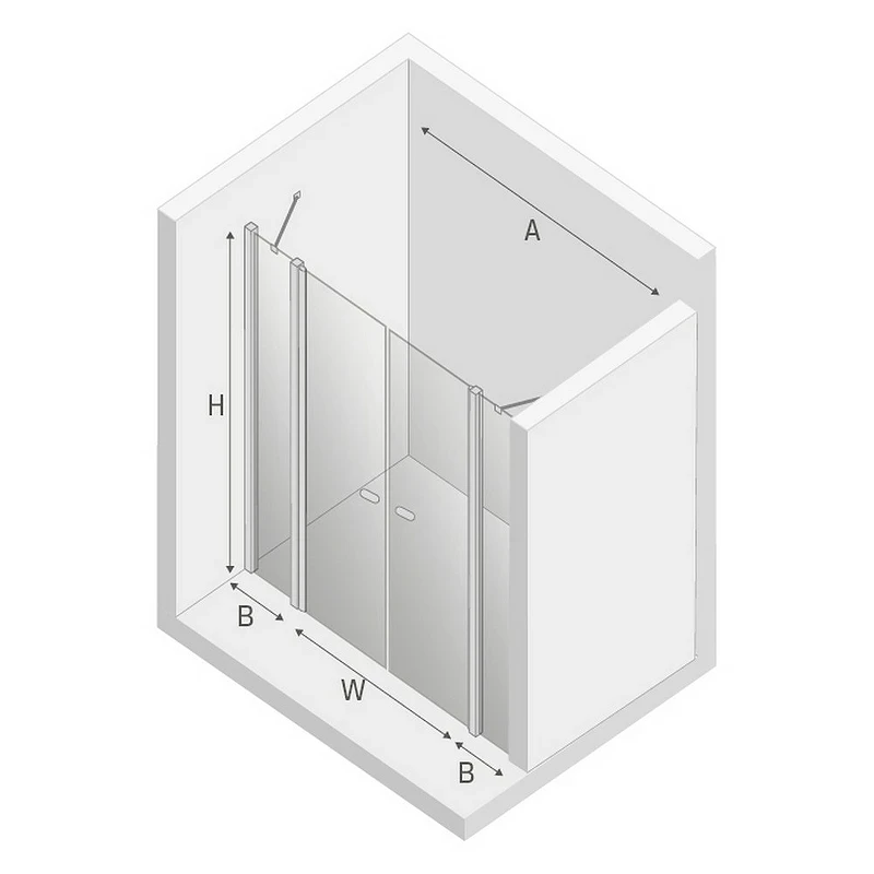 Душевая дверь New Trendy New Soleo Chrome 120 D-0256A профиль Хром стекло прозрачное