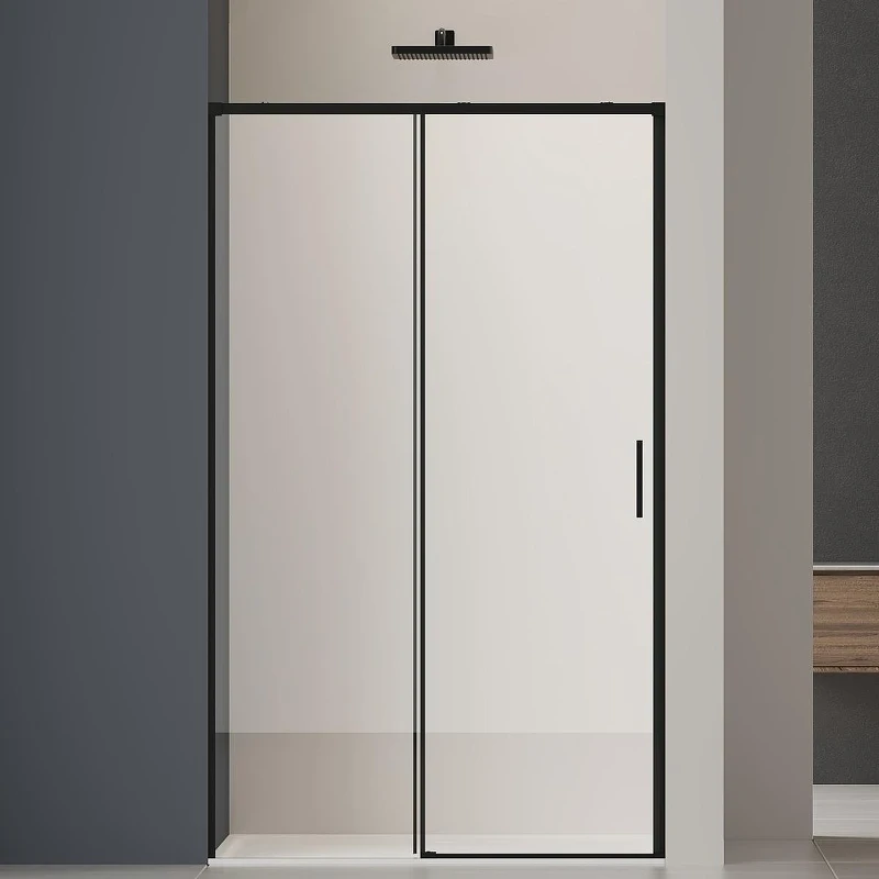 Душевая дверь Vincea Soft 2 100 VDS-3SO2100CLB профиль Черный стекло прозрачное