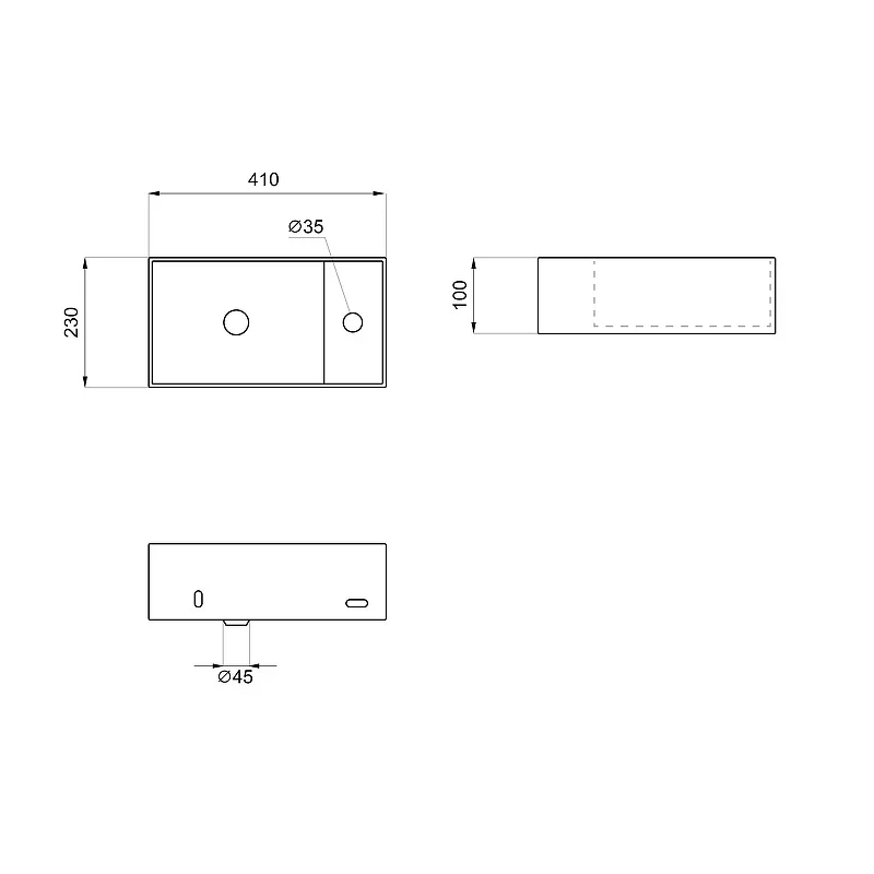 Раковина Wellsee WC Area 41 R 321806000 цвет Серый матовый
