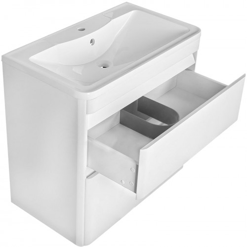 Тумба под раковину Style Line Атлантика Люкс Plus 80 СС-00000604 Белая МДФ / ЛДСП