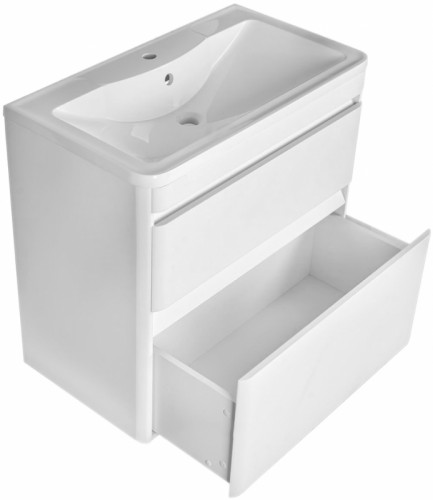 Тумба под раковину Style Line Атлантика Люкс Plus 80 СС-00000604 Белая МДФ / ЛДСП