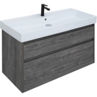Тумба под раковину Aquanet Nova Lite Slim Synergy 100 249941 подвесная Дуб рошелье МДФ / ЛДСП