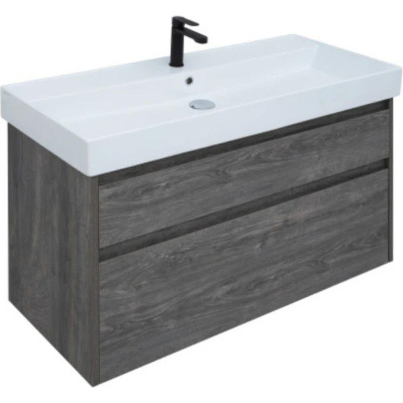 Тумба под раковину Aquanet Nova Lite Slim Synergy 100 249941 подвесная Дуб рошелье МДФ / ЛДСП