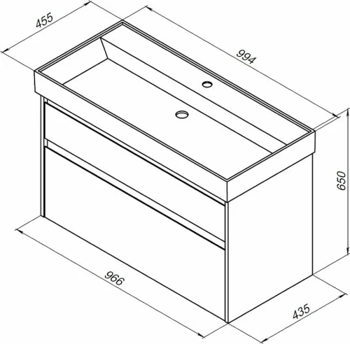 Тумба под раковину Aquanet Nova Lite Slim Synergy 100 249941 подвесная Дуб рошелье МДФ / ЛДСП