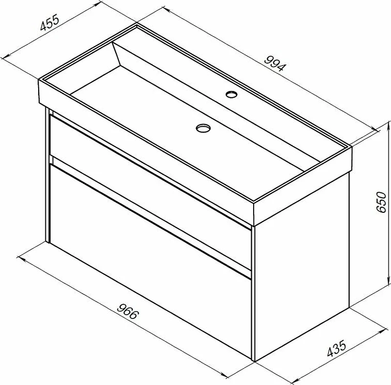 Тумба под раковину Aquanet Nova Lite Slim Synergy 100 249941 подвесная Дуб рошелье МДФ / ЛДСП