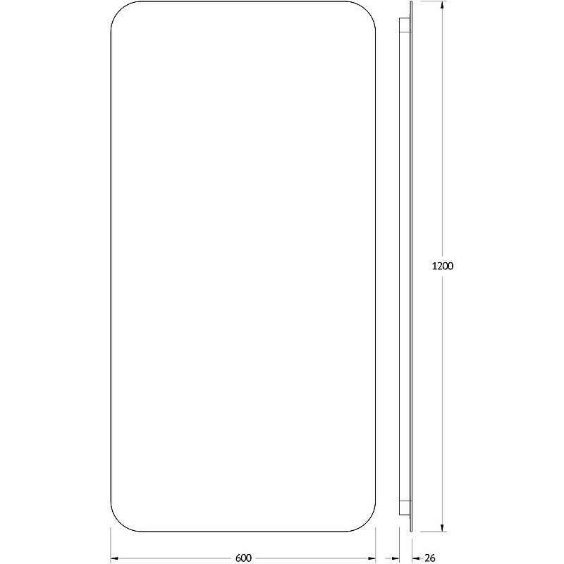 Зеркало Defesto Opti 60x120 DF 2808R с подсветкой 34W-4500К/ИК - выключатель/Нейтральный белый свет