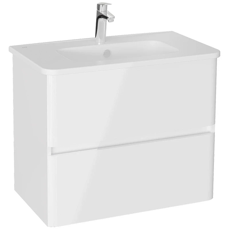 Тумба с раковиной Vitra Mia Plus Round 80 69824 подвесная Белая глянцевая
