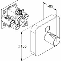 Смеситель для душа Kludi Push 389010538 с термостатом Хром латунь встраиваемый