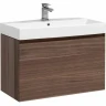 Тумба с раковиной Aquanet Нью-Йорк 85 213936 подвесная Орех МДФ / ЛДСП