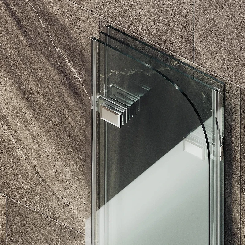 Шторка для ванны Maybah Glass MGV-578-4 750х1400 складная 3 секции Хром глянцевый стекло прозрачное