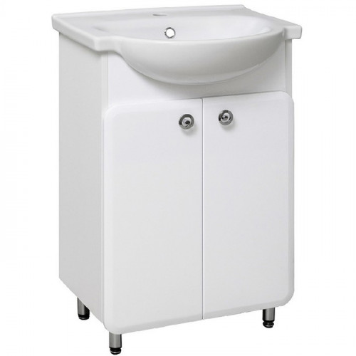 Тумба под раковину Runo Капри 55 УТ000003778 Белая МДФ / ЛДСП