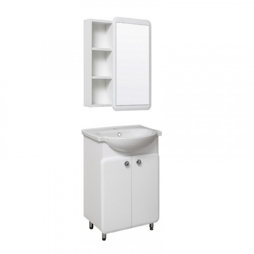 Тумба под раковину Runo Капри 55 УТ000003778 Белая МДФ / ЛДСП
