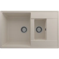 Кухонная мойка Ulgran Quartz Prima 780 1,5 K-02 Лен искусственный камень (литьевой мрамор) встраиваемый