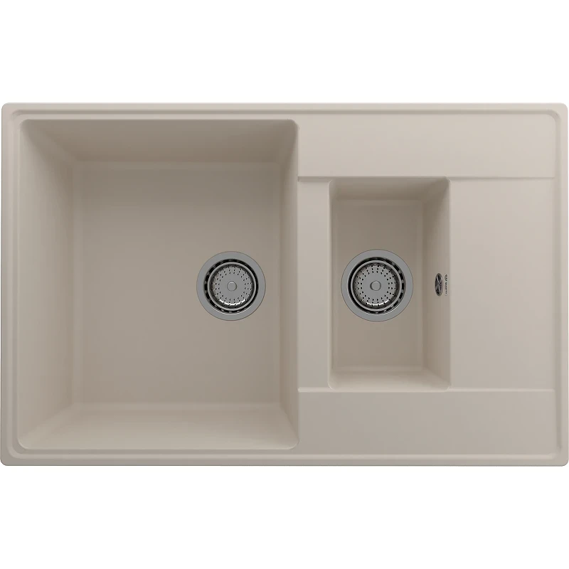 Кухонная мойка Ulgran Quartz Prima 780 1,5 K-02 Лен искусственный камень (литьевой мрамор) встраиваемый