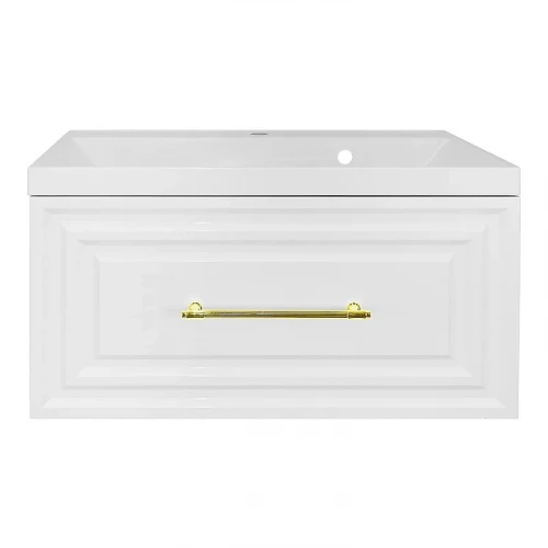 Тумба с раковиной Azario Laura 80 CS00104009 подвесная цвет Белый глянцевый