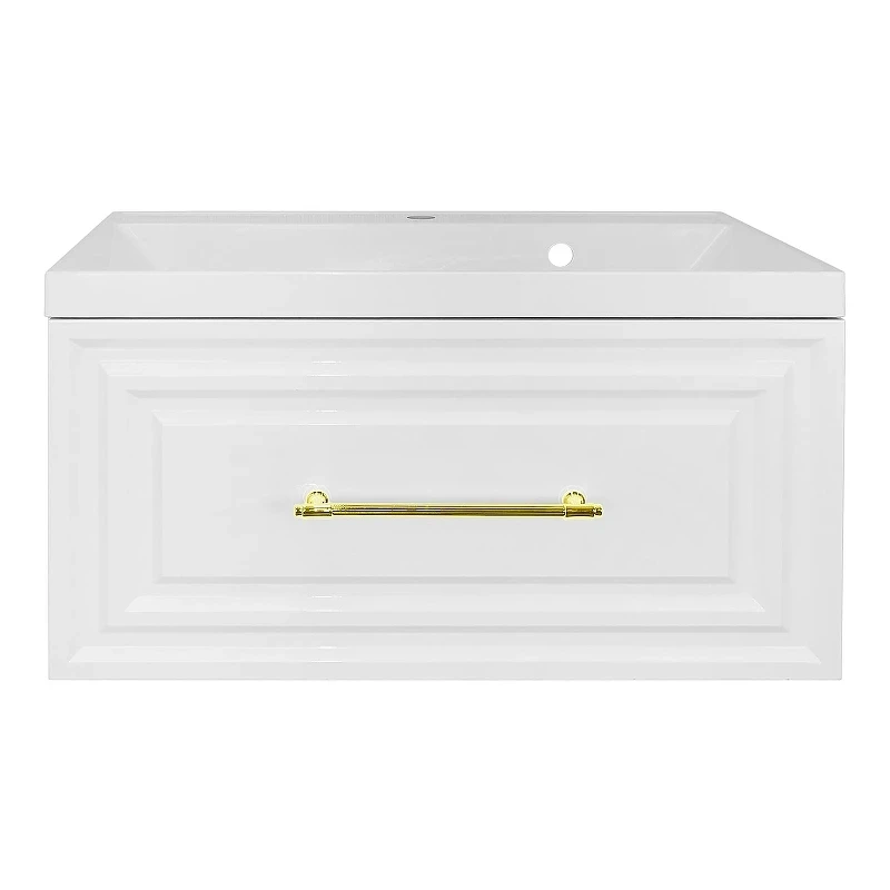 Тумба с раковиной Azario Laura 80 CS00104009 подвесная цвет Белый глянцевый