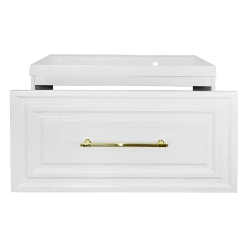 Тумба с раковиной Azario Laura 80 CS00104009 подвесная цвет Белый глянцевый