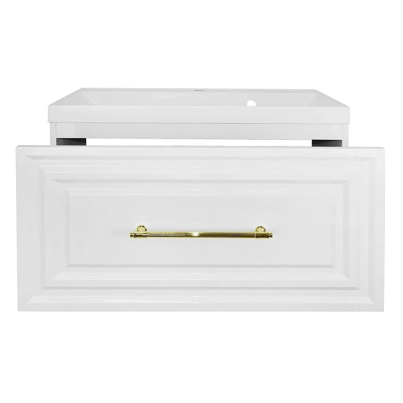 Тумба с раковиной Azario Laura 80 CS00104009 подвесная цвет Белый глянцевый
