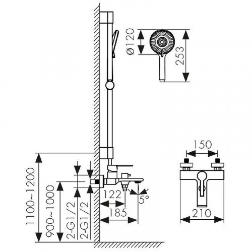 Смеситель для ванны Kaiser Serio 05422 Хром