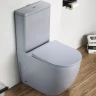 Унитаз компакт CeramaLux 2166XMHL Голубой матовый с бачком и сиденьем Микролифт фаянс напольный