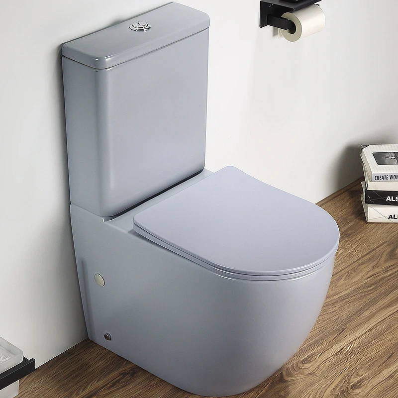 Унитаз компакт CeramaLux 2166XMHL Голубой матовый с бачком и сиденьем Микролифт фаянс напольный