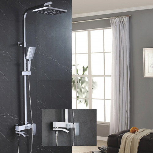 Душевая система Rose R15F R1556F Белая Хром